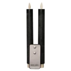 Anna’s Collection 2st. LED Rustiek Wax Diner Kaars Antiek Groen H23 Cm