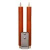 Anna’s Collection 2st. LED Rustiek Wax Diner Kaars Oranje H23 Cm