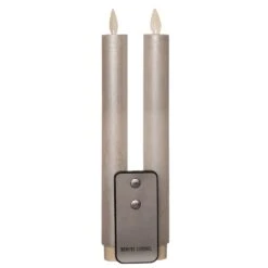 Anna’s Collection 2st. LED Rustiek Wax Diner Kaars Parel H23 Cm