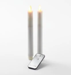 Anna’s Collection 2st. LED Rustiek Wax Diner Kaars Wit H23 Cm