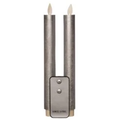 Anna’s Collection 2st. LED Rustiek Wax Diner Kaars Zilver H23 Cm