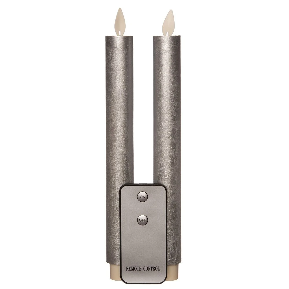 Anna’s Collection 2st. LED Rustiek Wax Diner Kaars Zilver H23 Cm 3 Anna’s Collection 2st. LED Rustiek Wax Diner Kaars Zilver H23 Cm