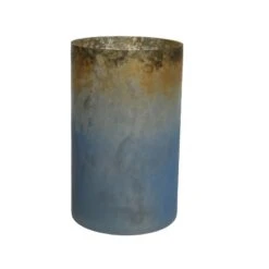 Decoris Theelichthouder Glas Colorful Antique - Mistig Blauw