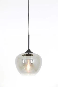 Hanglamp MAYSON Mat Zwart/Smoke - 23 X 23 X 18 Cm