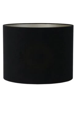 Kap Cilinder VELOURS Zwart/Taupe - 40 X 40 X 30 Cm