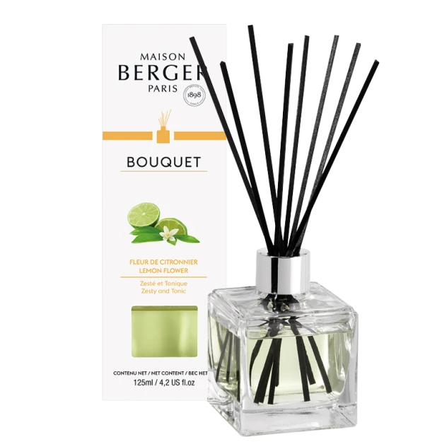 Maison Berger Paris Parfumverspreider Met Sticks Cube 125ml - Fleur De Citronnier 3 Maison Berger Paris Parfumverspreider Met Sticks Cube 125ml - Fleur De Citronnier