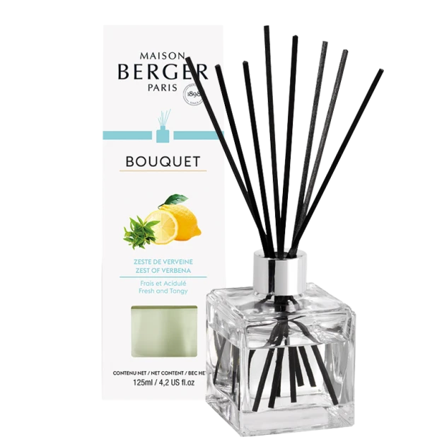 Maison Berger Paris Parfumverspreider Met Sticks Cube 125ml - Zeste De Verveine 3 Maison Berger Paris Parfumverspreider Met Sticks Cube 125ml - Zeste De Verveine