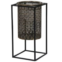 Metalen Lantaarn Witgoud D19x39,3