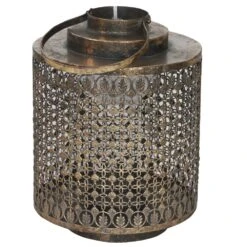 Lantaarn Metaal White Gold - H 47,5 X D 26 Cm