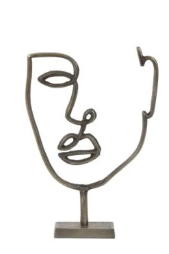 Ornament FACE Antiek Brons - 37 X 24 X 6 Cm