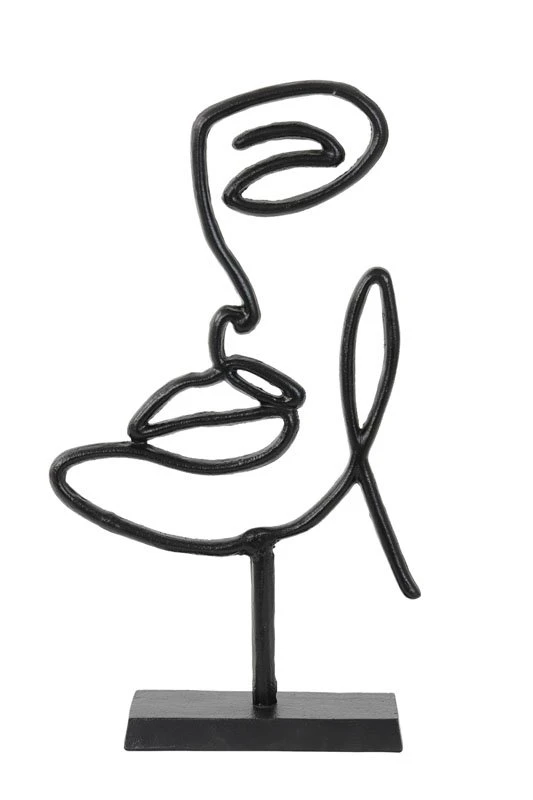 Ornament FACE Mat Zwart - 43 X 24 X 8 Cm 3 Ornament FACE Mat Zwart - 43 X 24 X 8 Cm