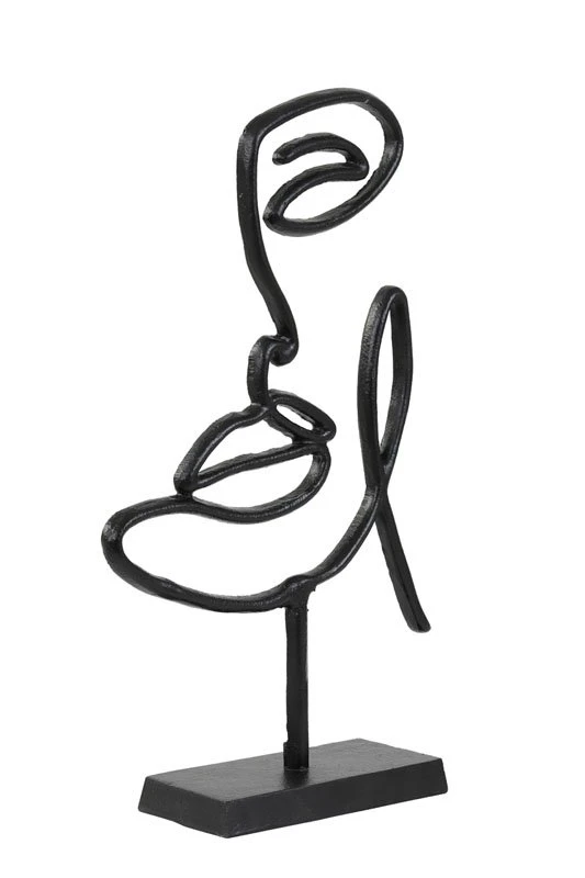 Ornament FACE Mat Zwart - 43 X 24 X 8 Cm 4 Ornament FACE Mat Zwart - 43 X 24 X 8 Cm - Afbeelding 2