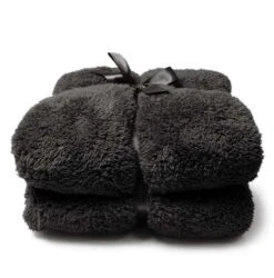 Unique Living Plaid Teddy Dark Grey - 200 X 150 Cm