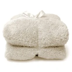 Unique Living Plaid Teddy Dove White - 150 X 200 Cm