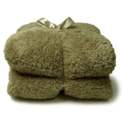 Unique Living Plaid Teddy Moss Green - 150 X 200 Cm