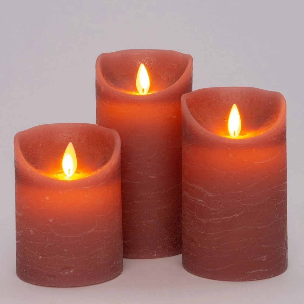 Anna’s Collection 3st. LED Rustiek Wax Stompkaars Antiek Roze - Ø 7,5 X H 10/12,5/15 Cm 3 Anna’s Collection 3st. LED Rustiek Wax Stompkaars Antiek Roze - Ø 7,5 X H 10/12,5/15 Cm