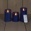 Anna’s Collection 3st. LED Rustiek Wax Stompkaars Antiek Blauw - Ø 7,5 X H 10/12,5/15 Cm -Meubeldecoratie Winkel rustieke led kaarsenset met bewegende vlam 7 5 x 10 12 5 15 1000x748 6321ddbd05165 l