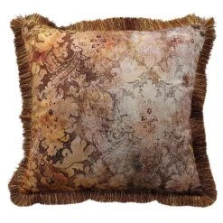 Sierkussen Printed Flowers Fringe - 45 X 45 Cm