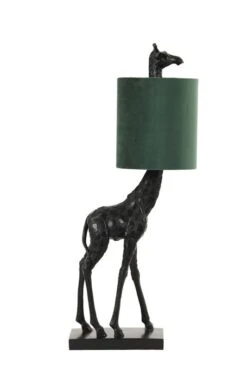 Tafellamp GIRAFFE Zwart + Velvet Donker Groen - 26 X 16 X 61 Cm