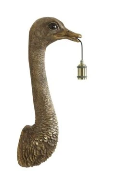 Wandlamp OSTRICH Antiek Brons - 25 X 19 X 72 Cm