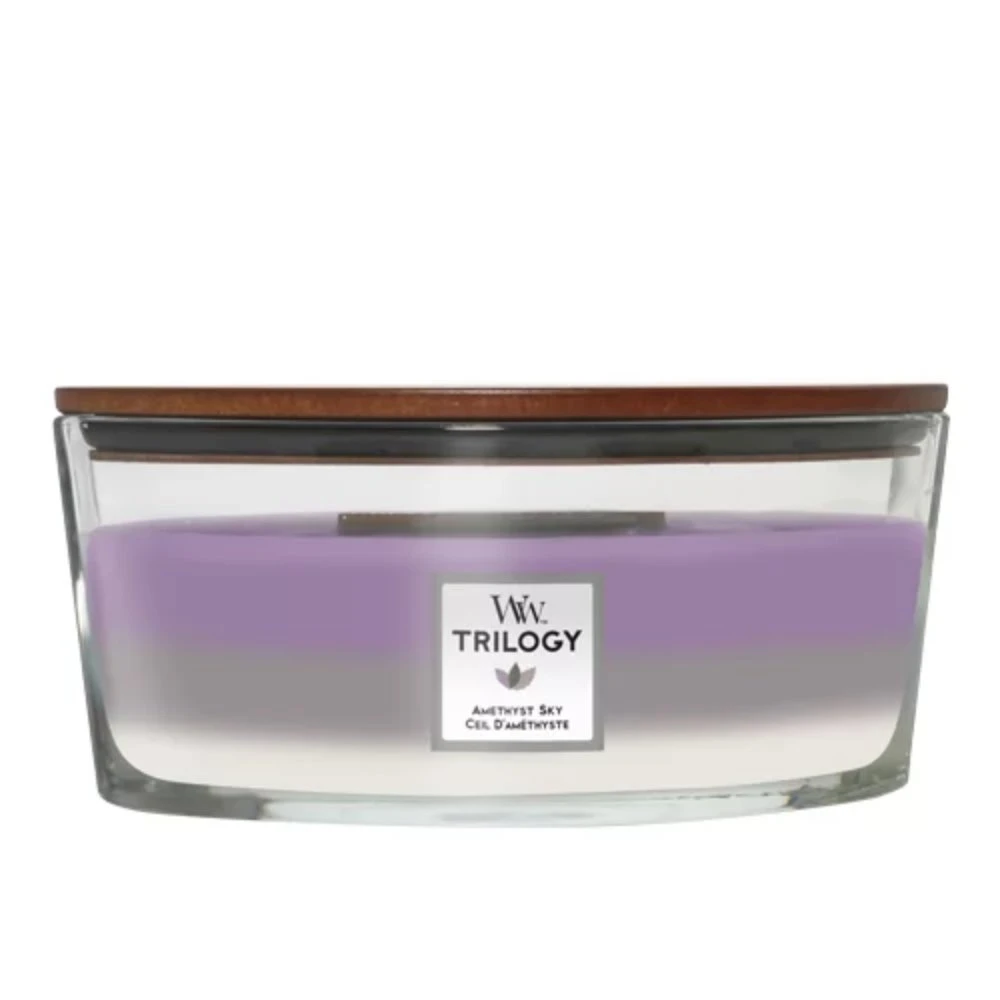 WoodWick Trilogy Amethyst Sky Ellipse Candle 3 WoodWick Trilogy Amethyst Sky Ellipse Candle