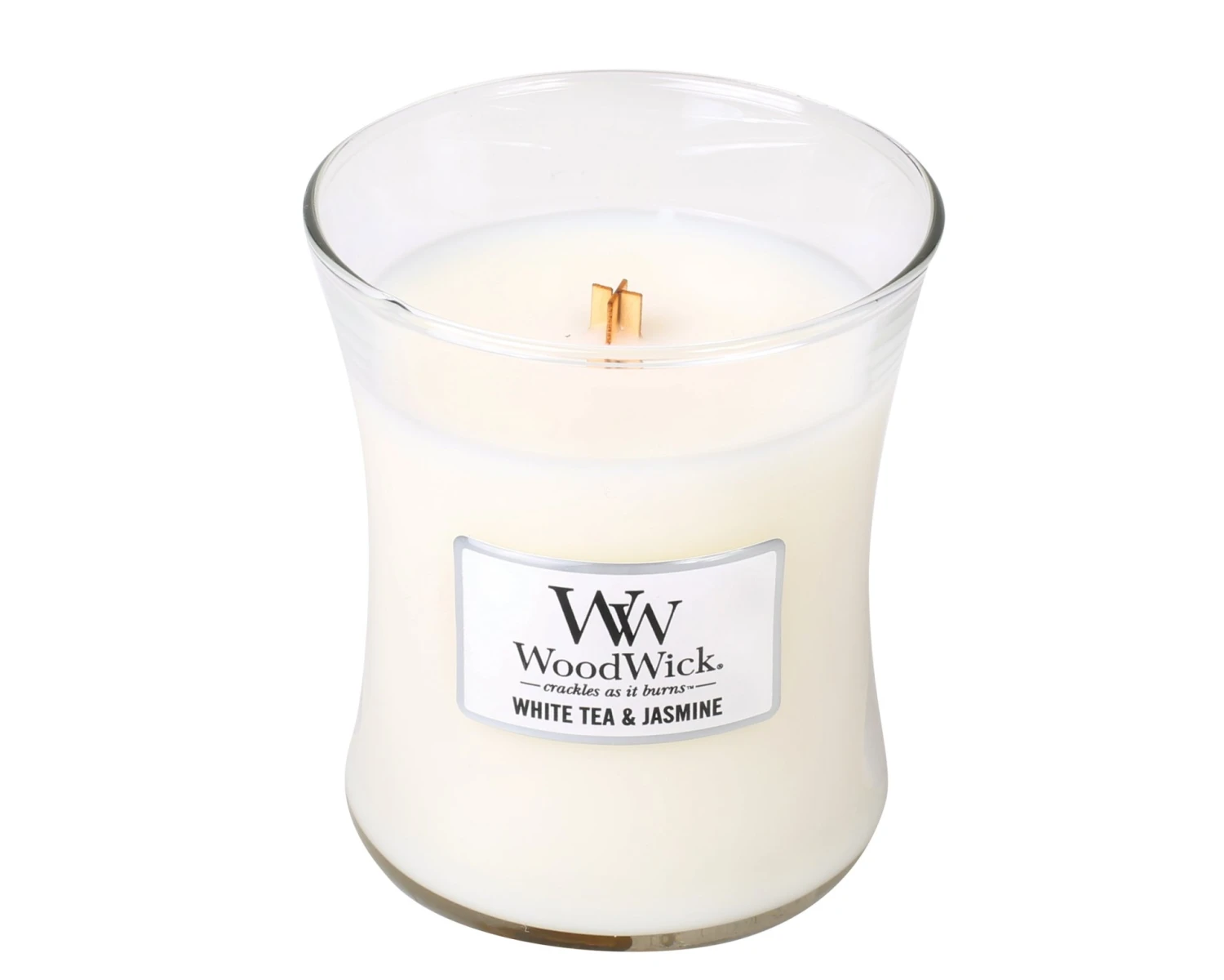 WoodWick White Tea & Jasmine Medium Candle 4 WoodWick White Tea & Jasmine Medium Candle - Afbeelding 2